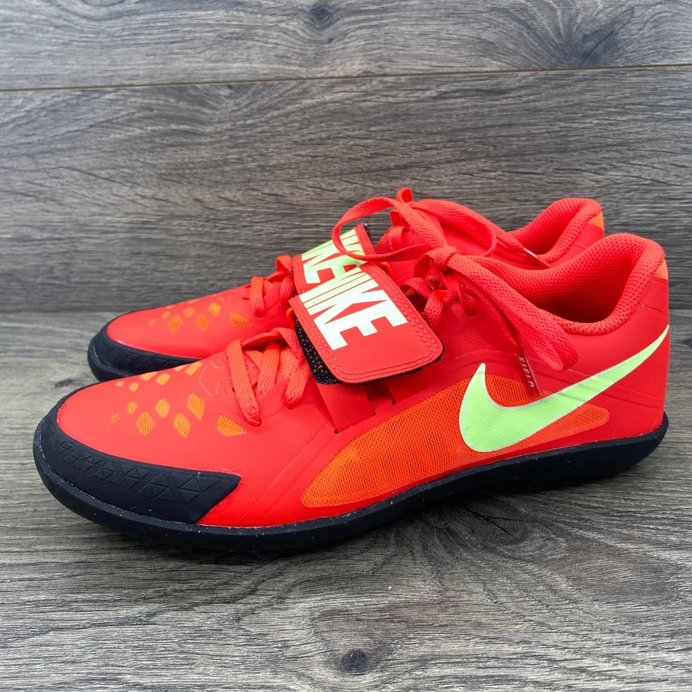 Nike Rival SD 2 Throwing Shoes Mens 7 Red Neon Green FZ9665-600 Track Field
